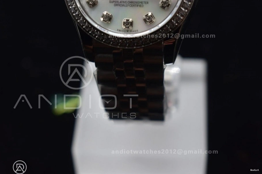 Dial President 278289 On White Steel Ladies Syle Bracelet Bezel 316L DateJust WF 31 Fluted 0427